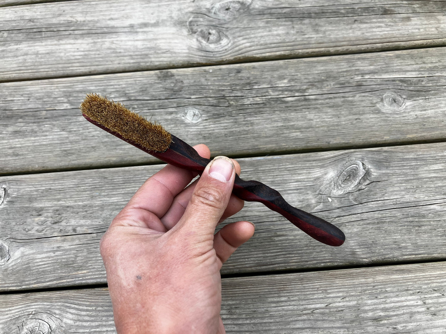 Ents climbing brush with replaceable bristles -Size S Padauk. Wenge wood