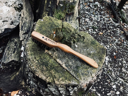 Ammonite (walnut wood) climbing brush with replaceable hair-Size S