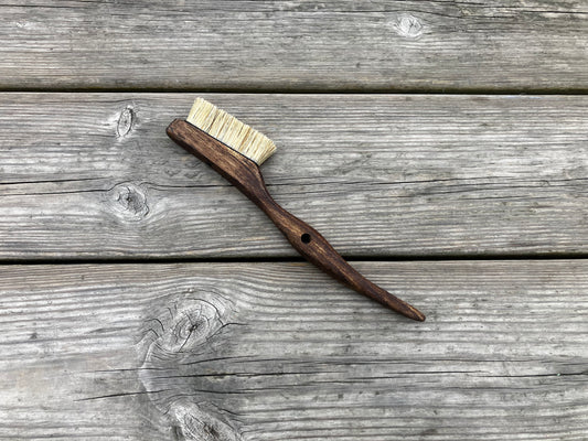 Dragon tooth climbing brush with replaceable natural boar hair-Size S Ovangkol
