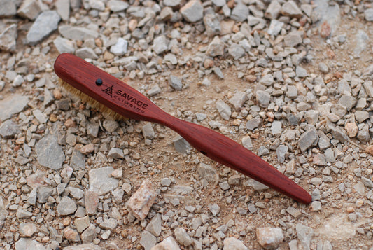 Dragon tooth climbing brush with replaceable natural boar hair-Size S Padauk