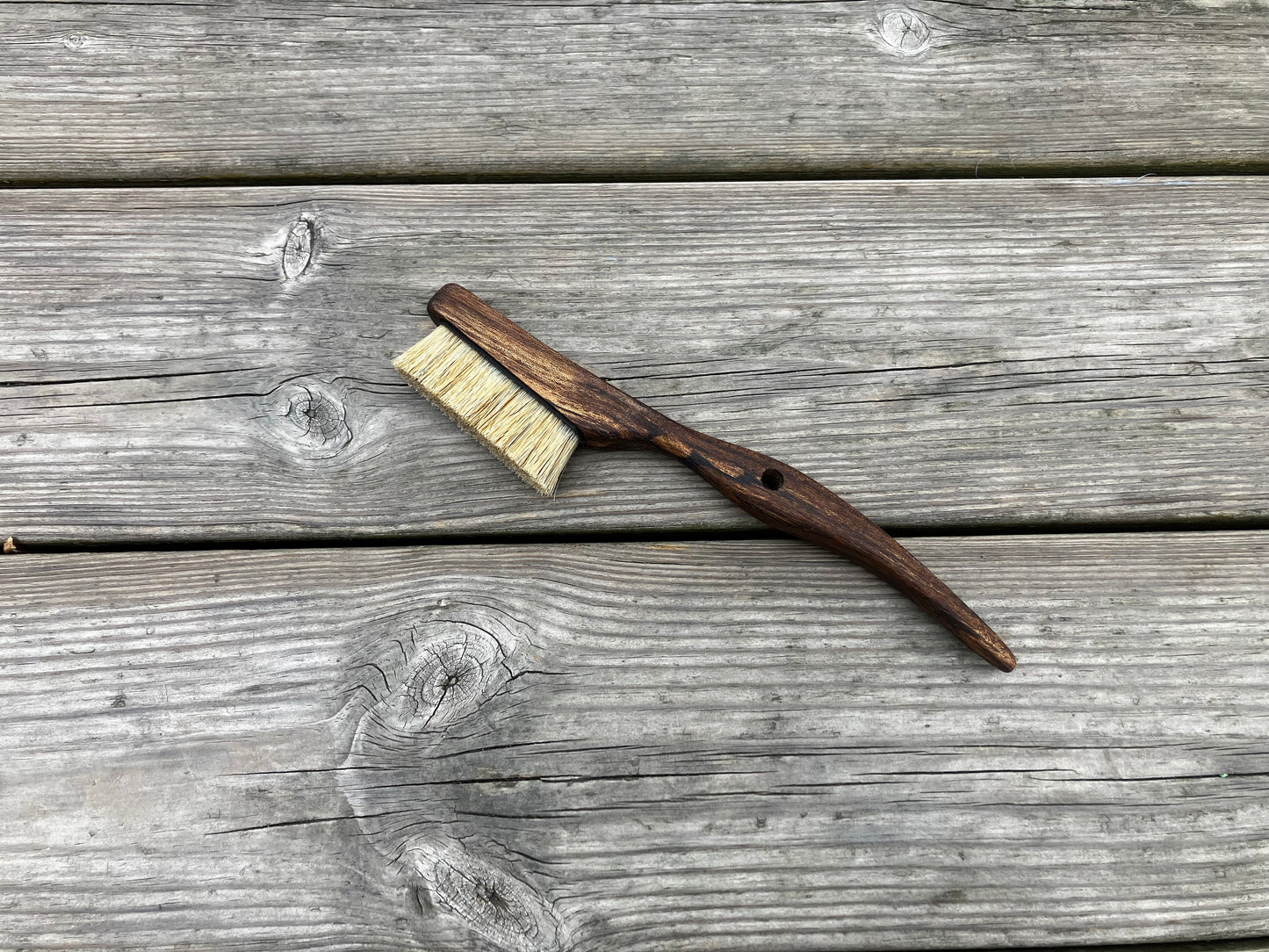 Dragon tooth climbing brush with replaceable natural boar hair-Size S Ovangkol