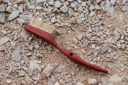 Dragon tooth (padauk wood) climbing brush with replaceable natural boar hair-Size S