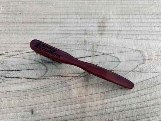 Dragon tooth climbing brush with replaceable natural boar hair-Size S African rosewood