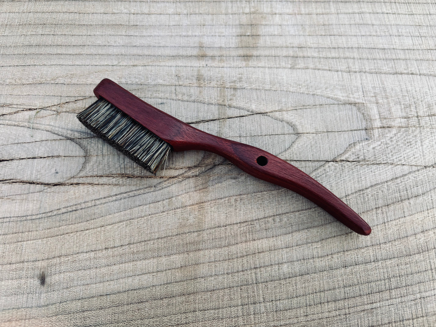 Dragon tooth climbing brush with replaceable natural boar hair-Size S African rosewood
