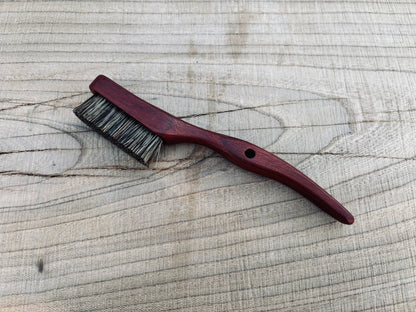 Dragon tooth climbing brush with replaceable natural boar hair-Size S African rosewood